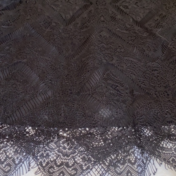 Long Sleeved Cropped Chiffon/Lace Top - Picture 3 of 3